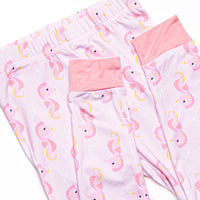 Hold Your Seahorses Bamboo Pajama Set, Pink