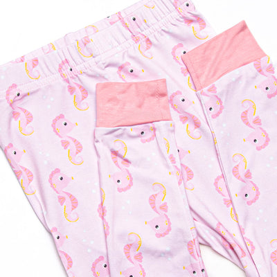 Hold Your Seahorses Bamboo Pajama Set, Pink