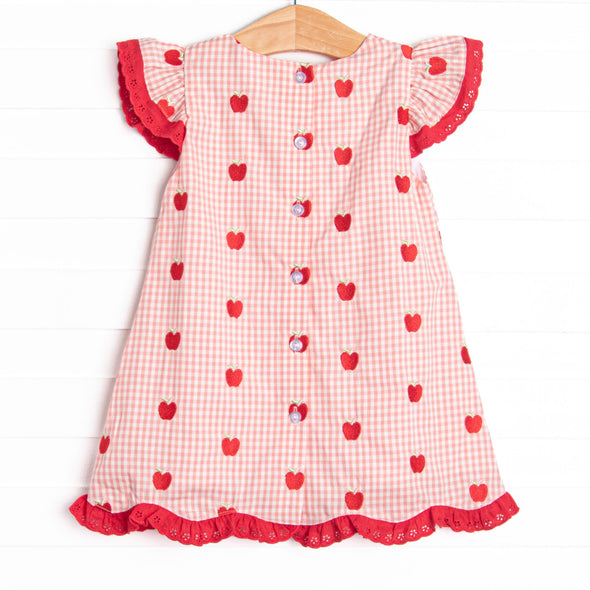 Grade School Gala Embroidered Dress, Pink