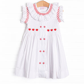 Simply Smart Smocked Dress, White