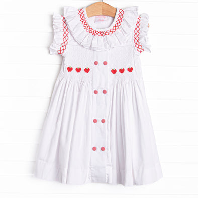 Simply Smart Smocked Dress, White