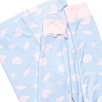 Pink Shoreline Shells Bamboo Pajama Set, Blue