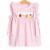 School Day Smocked Side Tie Dress, Pink