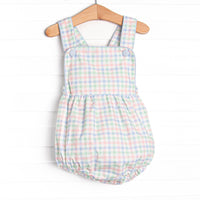Paradise Plaid Sunsuit, Blue