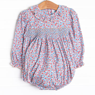 Peach Petals Smocked Bubble, Pink