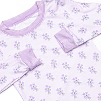 Tossing Tulips Bamboo Pajama Set, Purple
