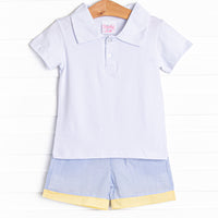 Sunshine Stripes Short Set, Blue