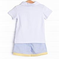 Sunshine Stripes Short Set, Blue
