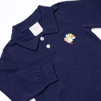 Turkey Timmy Embroidered Pant Set, Navy