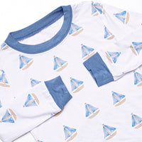 Sea Breeze and Sails Bamboo Pajama Set, Blue
