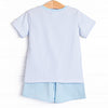 Teacher's Pet Applique Short Set, Blue
