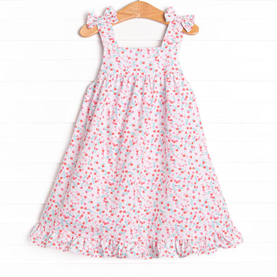 Cherry Tree Blooms Sleeveless Dress, Red