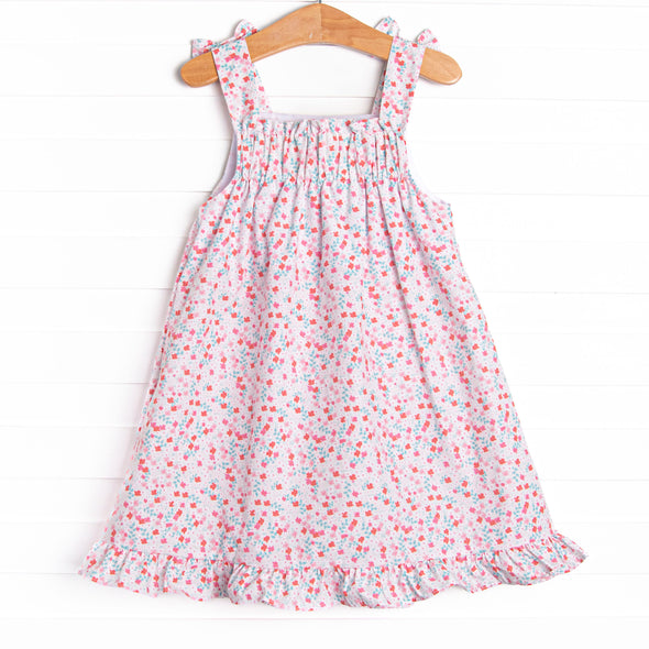 Cherry Tree Blooms Sleeveless Dress, Red