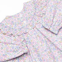 Poppy Fields Scalloped Edge Diaper Set, Pink