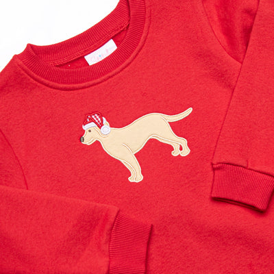 Santa Paws Applique Sweatshirt Legging Set, Red