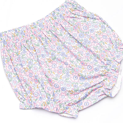 Poppy Fields Scalloped Edge Diaper Set, Pink