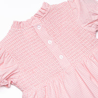 Schoolyard Scallops Applique Dress, Pink
