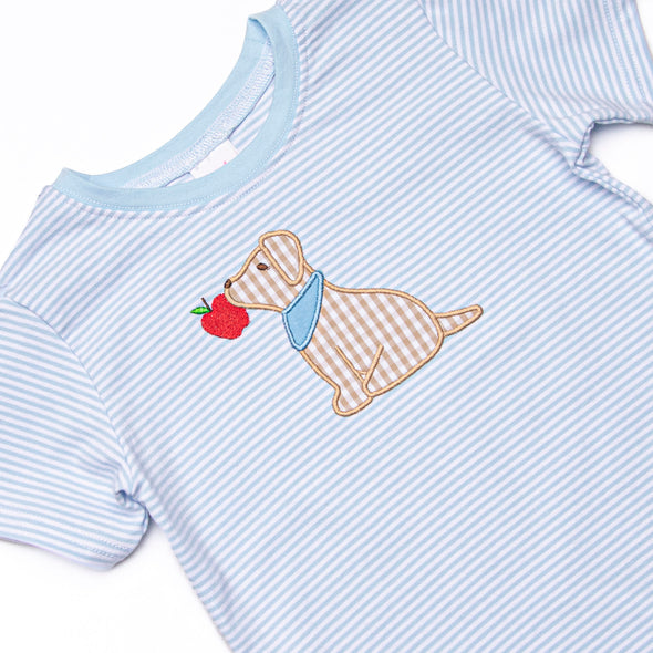 Teacher's Pet Applique Short Set, Blue