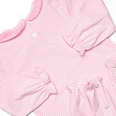 Pumpkin Pup Applique Ruffle Romper, Pink