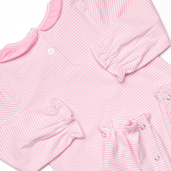 Pumpkin Pup Applique Ruffle Romper, Pink