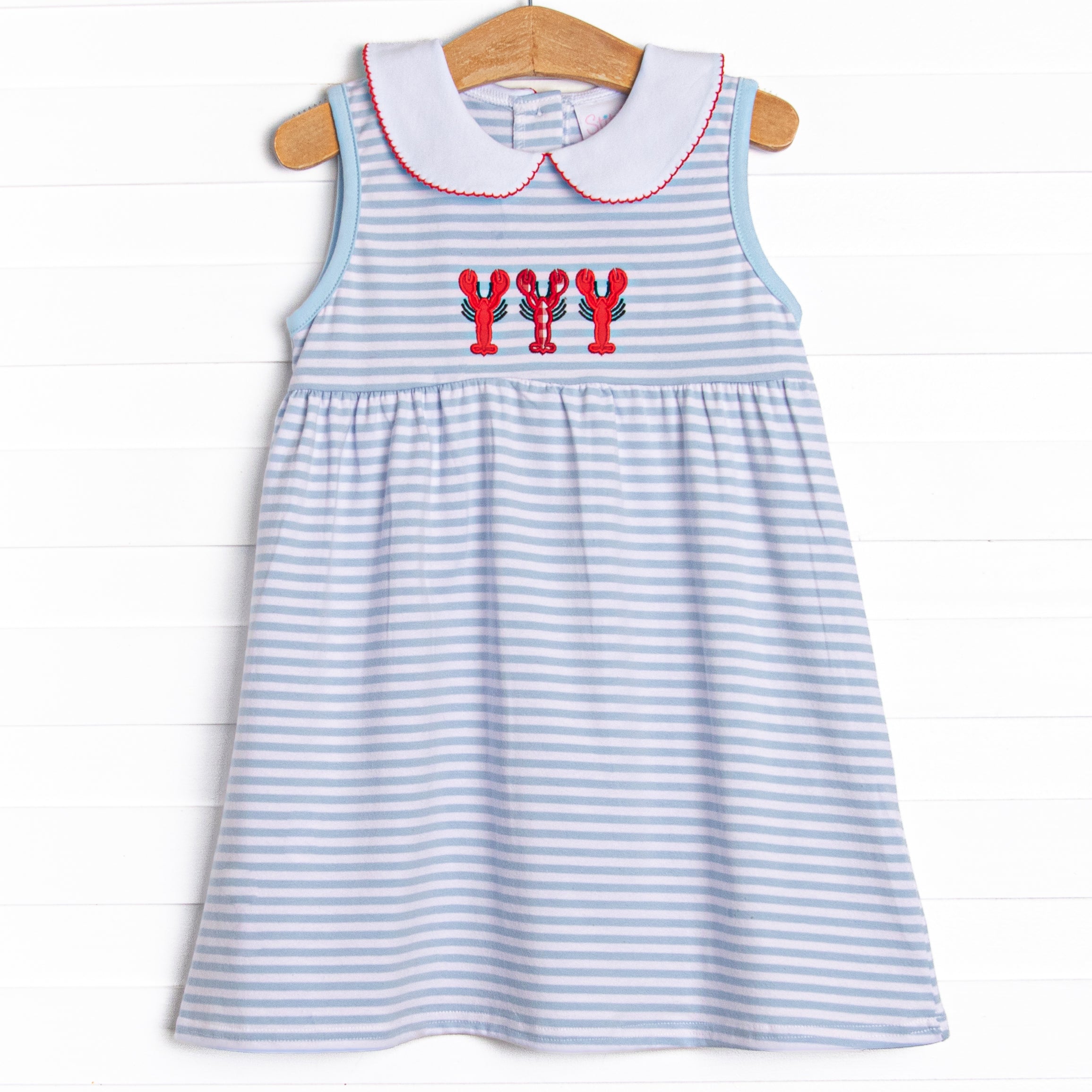 Cape Cod Catch Applique Dress Blue Stitchy Fish
