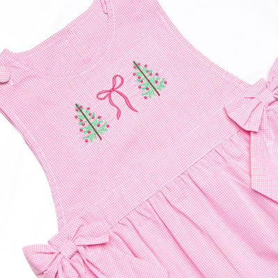 Boughs of Bows Embroidered Side Tie Romper, Pink
