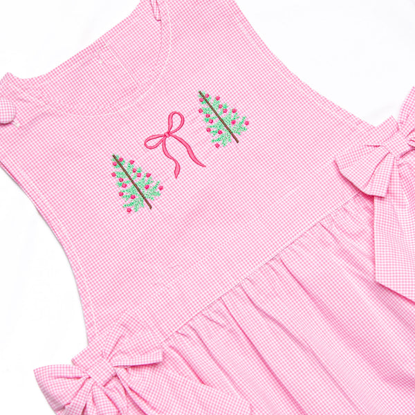 Boughs of Bows Embroidered Side Tie Romper, Pink