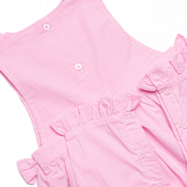 Boughs of Bows Embroidered Side Tie Romper, Pink
