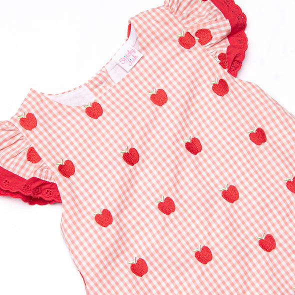 Grade School Gala Embroidered Diaper Set, Pink