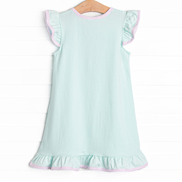 Aquamarine Maid Applique Dress, Green