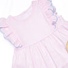 Painter's Palette Applique Short Set, Pink Seersucker