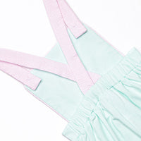 Aquamarine Maid Applique Short Romper, Green