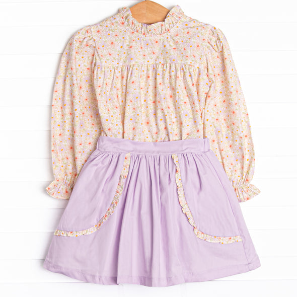 You Are My Sunshine Skirt Set, Purple