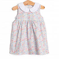 Felicity Florals Sleeveless Woven Dress, Blue