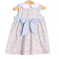 Felicity Florals Sleeveless Woven Dress, Blue