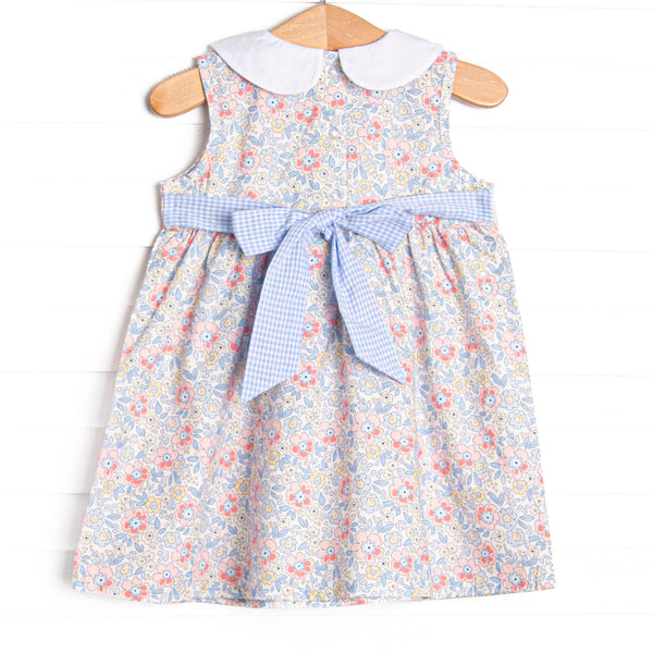 Felicity Florals Sleeveless Woven Dress, Blue