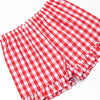 Granny Smith Gingham Applique Ruffle Short Set, Red