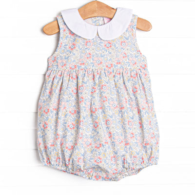 Felicity Florals Sleeveless Collared Bubble, Blue