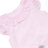 Pencil Me In Applique Ruffle Short Set, Pink Seersucker