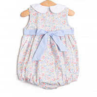 Felicity Florals Sleeveless Collared Bubble, Blue