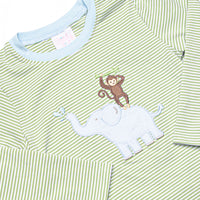 Monkey Business Applique Pant Set, Green