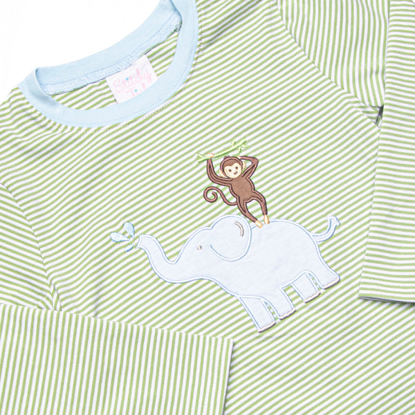 Monkey Business Applique Pant Set, Green