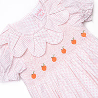 Petite Polka Dot Pumpkins Smocked Dress, Pink