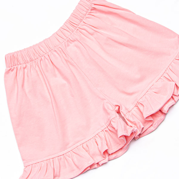 Tulum Tropics Smocked Short Set, Pink Seersucker