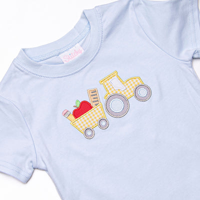 Planting Knowledge Applique Top, Blue