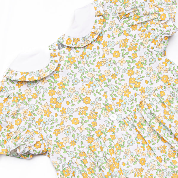 Golden Harvest Smocked Romper, Yellow