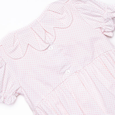 Petite Polka Dot Pumpkins Smocked Bubble, Pink