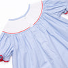 Global Studies Smocked Bishop Dress, Blue Stripe