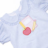 Composition Cutie Applique Dress, Blue Seersucker