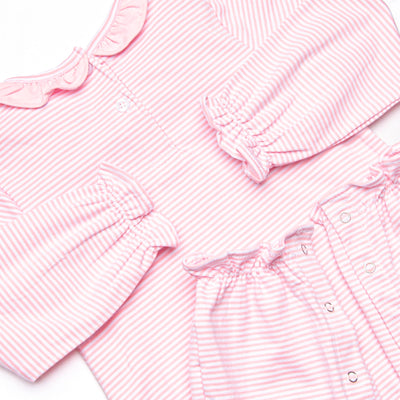 Ballroom Ballerinas Applique Ruffle Romper, Pink